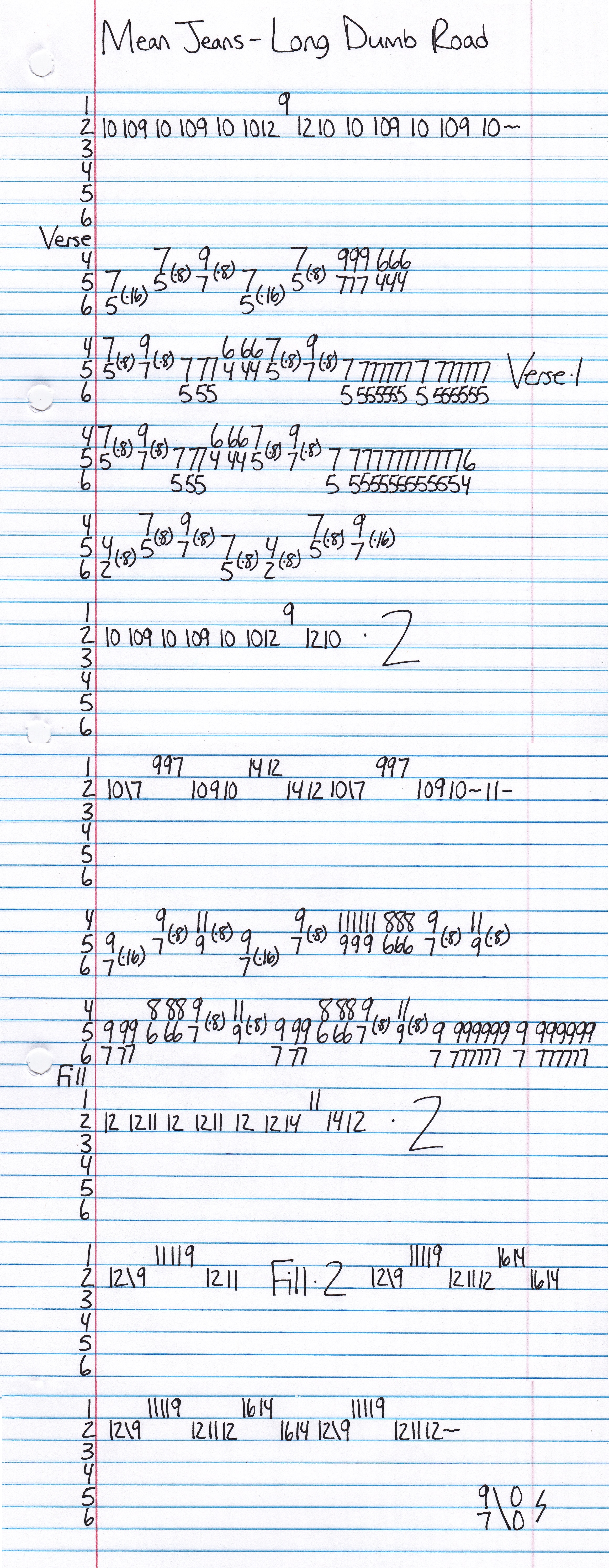 High quality guitar tab for Long Dumb Road by Mean Jeans off of the album Tight New Dimension. ***Complete and accurate guitar tab!***